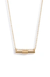 Knotty Wrapped Bar Necklace In Gold
