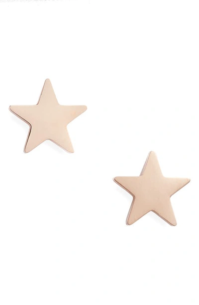 Knotty Star Stud Earrings In Rose Gold