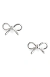 Knotty Bow Stud Earrings In Rhodium