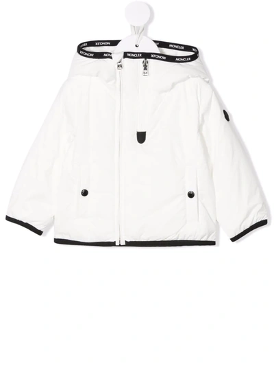 Moncler Babies' Contrasting-trim Detail Jacket In White