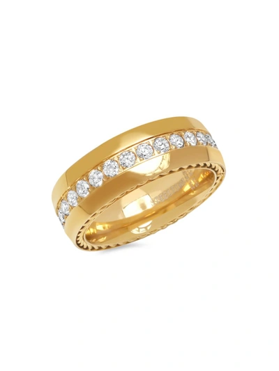 Anthony Jacobs Men's 18k Goldplated & Simulated Diamond Inlay Ring In Neutral