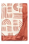 Nordstrom Baby Print Plush Blanket In Rust Etruscan Blocks