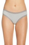 Natori Bliss Cotton Girl Briefs In Stone / Fog