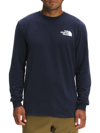 The North Face Box Logo Long-sleeve Cotton Shirt In Blue