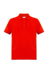 Bottega Veneta Piqué Cotton Polo T-shirt In Scarlet