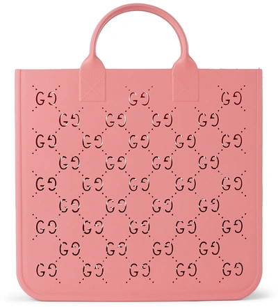 Gucci Cut-out Gg Shopping Bag In Pink
