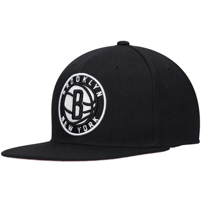 Mitchell & Ness Men's Black And Pink Brooklyn Nets Santa Ana Under Prime Snapback Hat
