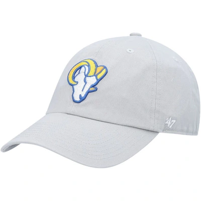 47 ' Gray Los Angeles Rams Logo Clean Up Adjustable Hat
