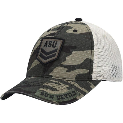 Top Of The World Camo/cream Arizona State Sun Devils Oht Military Appreciation Shield Trucker Adjust In Camo,cream