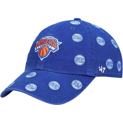 47 ' Blue New York Knicks Confetti Cleanup Adjustable Hat