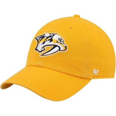 47 ' Gold Nashville Predators Clean Up Adjustable Hat