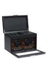 Wolf Roadster Double Watch Winder & Case - Black