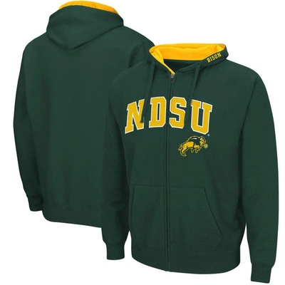 Colosseum Men's Ndsu Bison Arch And Logo 3.0 Full-zip Hoodie In Green