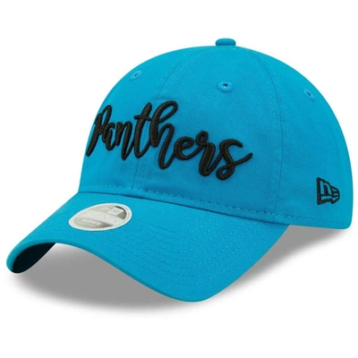 New Era Women's  Blue Carolina Panthers Script 9twenty Adjustable Hat