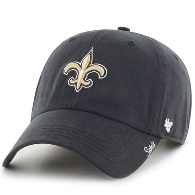 47 ' Black New Orleans Saints Miata Clean Up Adjustable Hat