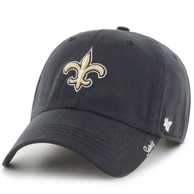 47 Brand '47 Black New Orleans Saints Miata Clean Up Adjustable Hat