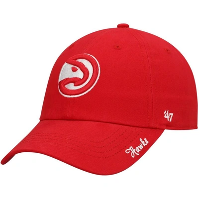 47 ' Red Atlanta Hawks Miata Clean Up Logo Adjustable Hat