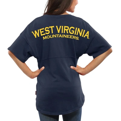 Spirit Jersey Navy West Virginia Mountaineers  Oversized T-shirt