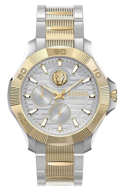 Versus Dtla Multifunction Bracelet Watch, 46mm In Silver/gold