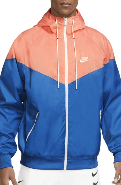 Nike Sportswear Windrunner Jacket In Signal Blue/ Crimson/ Sail