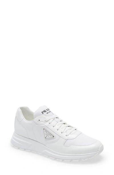 Prada Prax 01 Re-nylon And Brushed Leather Sneakers In White