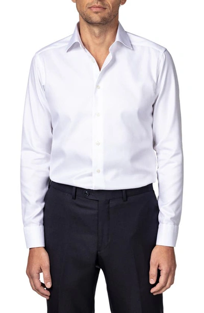 Eton Contrasting Pattern Slim-fit Cotton-twill Shirt In White