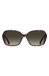 Kate Spade Yvette 54mm Gradient Polarized Square Sunglasses In Havana Pink / Brown Gradient