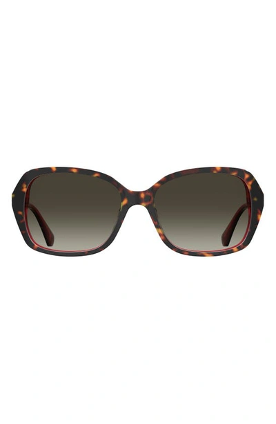 Kate Spade Yvette 54mm Gradient Polarized Square Sunglasses In Havana Pink / Brown Gradient