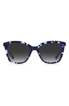 Kate Spade Reenas 53mm Gradient Polarized Cat Eye Sunglasses In Blue Havana / Grey Shaded