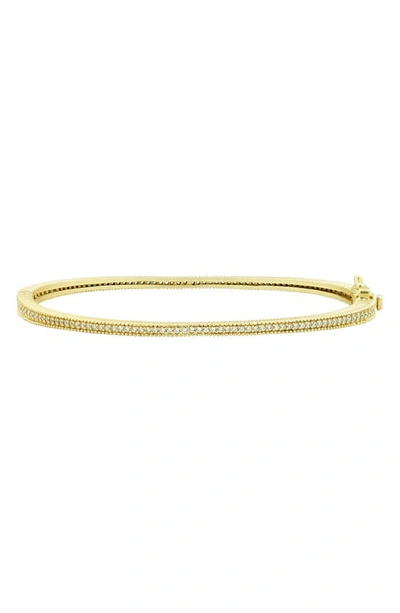 Freida Rothman Signature Thin Pavé Hinge Bangle Bracelet In Gold
