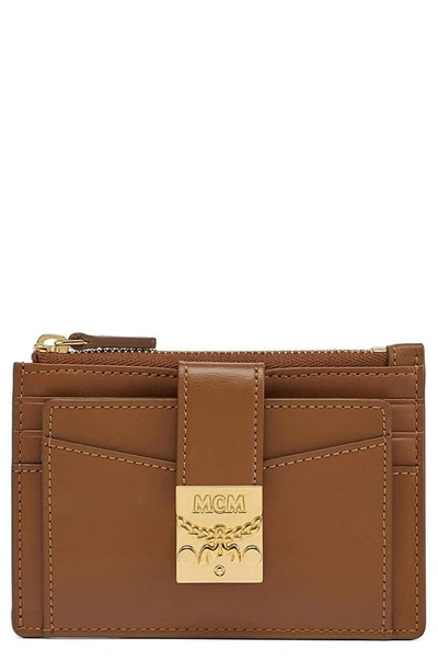 Mcm Mini Patricia Leather Card Case In Brown