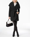 T Tahari Marla Oversized Shawl Collar Coat In Black