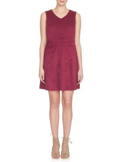 Cynthia Steffe Suede Shift Dress In Mulberry