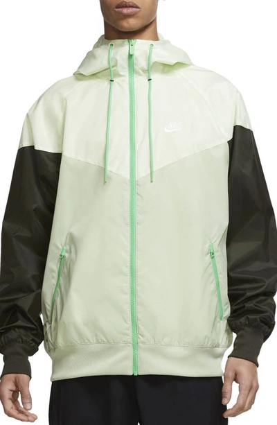 Nike Sportswear Windrunner Jacket In Honeydew/ Sequoia/ White