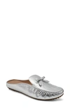 Aerosoles Women's Bowie Leather Driving Moccasin Mules In Silver