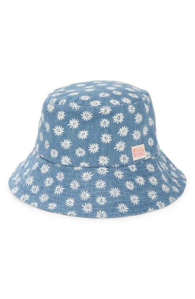 Billabong Kids' Bucket List Daisy Print Hat In Sweet Blue