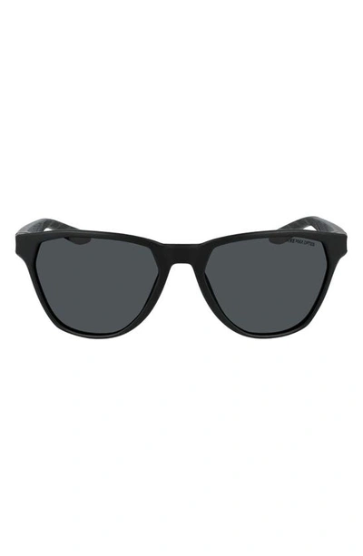 Nike Maverick Rise 56mm Tea Cup Sunglasses In Matte Black/dark Grey
