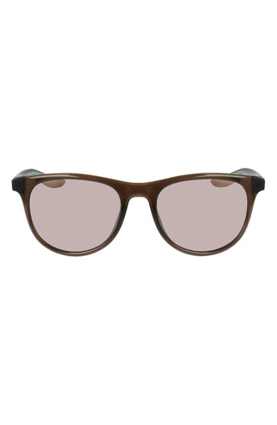 Nike Wave 53mm Polarized Round Sunglasses In Brown