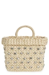 Btb Los Angeles Skylar Small Woven Tote In Natural