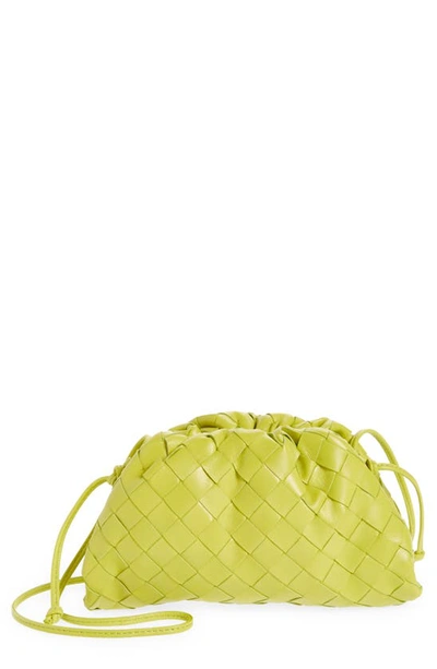 Bottega Veneta Small The Pouch Leather Clutch In Kiwi Gold