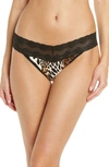 Natori Bliss Perfection Thong In Chestnut Luxe Leopard Print