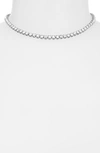 Amina Muaddi Tennis Necklace In White Crystals Silver Base