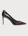 Christian Louboutin Sporty Kate 85mm Patent Soft Lining Red Sole Pumps In Black