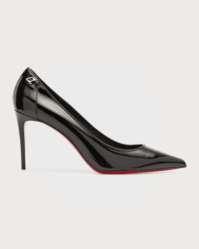 Christian Louboutin Sporty Kate 85mm Patent Soft Lining Red Sole Pumps In Black