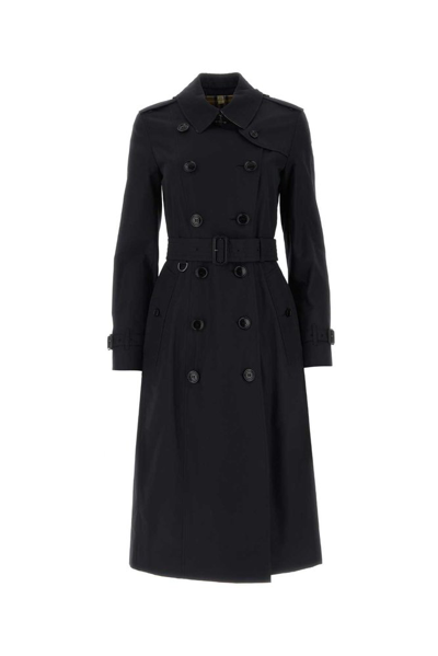Burberry Kensington Double-breasted Trench Coat In Black
