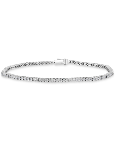 Macy's Men's Diamond Tennis Bracelet (1 Ct. T.w.) In 10k Gold In White Gold