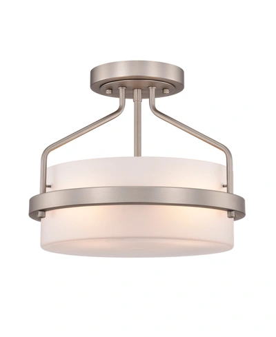 Home Accessories Stefani Indoor Semi-flush Mount Ceiling Light With Light Kit In Matte Satin Nickel