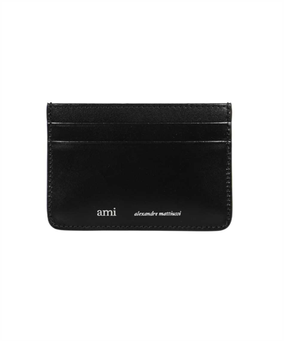 Ami Alexandre Mattiussi Ami Logo Printed Card Holder In Black
