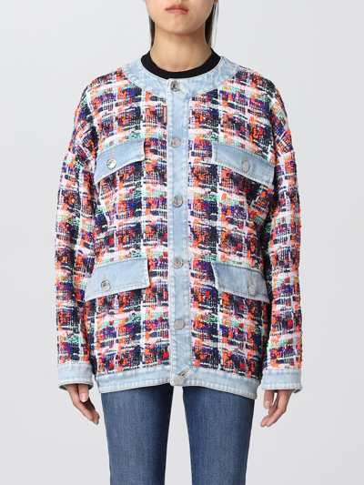 Dsquared2 Multicolor Cotton Blend Jacket In Fuchsia