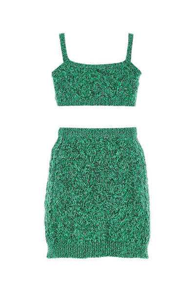 Etro Knitted Two-piece Skirt Set In Green
